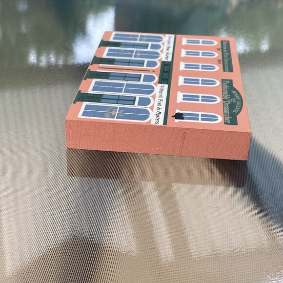 VTG The Cats Meow Series VI Fish Meat Market Wood Shelf Sitter 1988 Faline Jones - Picture 5 of 6